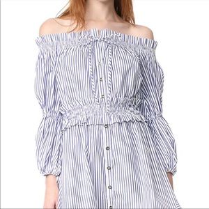 Caroline Constas Striped Peasant Dress
